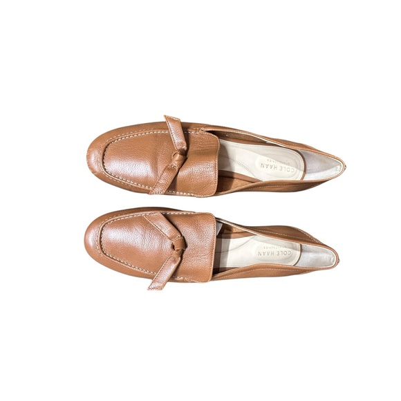 COLE HAAN women’s tan Caddie Bow slip on Leather Loafer flats size 9.5B - Picture 14 of 16